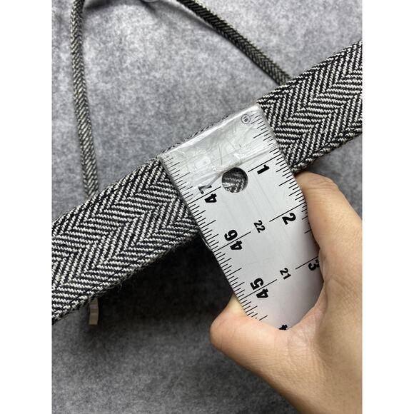 Kate Spade New York Herringbone Shoulder Bag Small Black White Tweed Purse - Picture 12 of 12